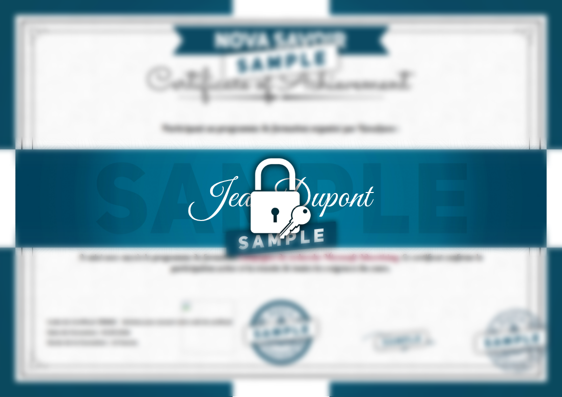 Exemple de certificat Campagnes de recherche Microsoft Advertising