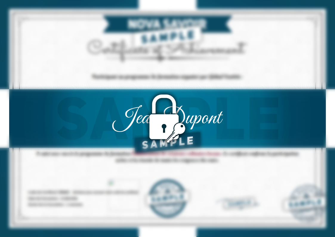 Exemple de certificat Collaborations de créateurs culinaires locaux