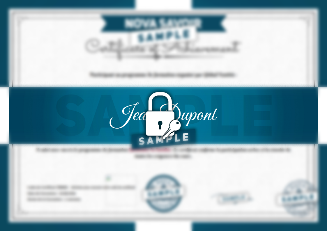 Exemple de certificat Surmonter la timidité
