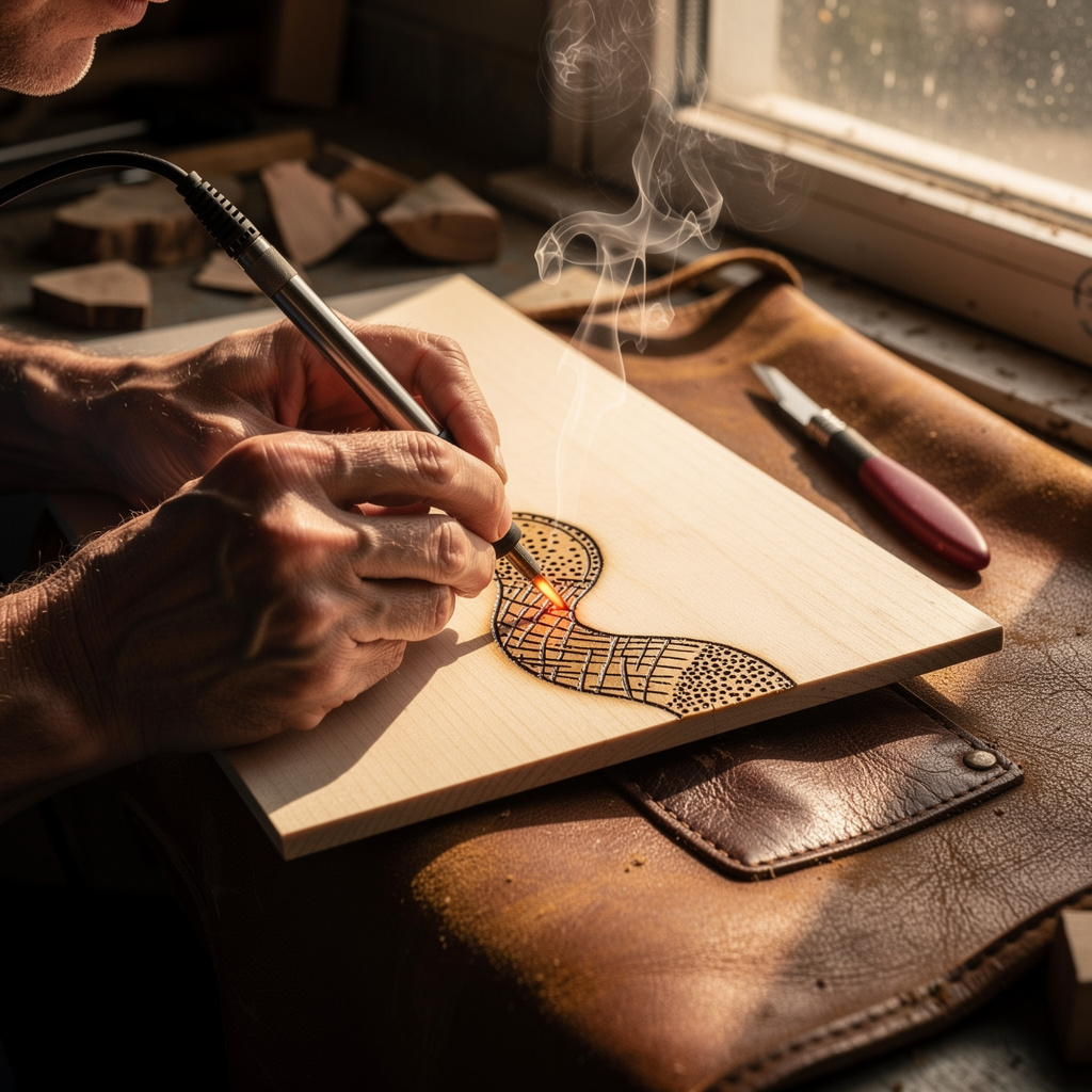 Ombrage et texture en pyrographie