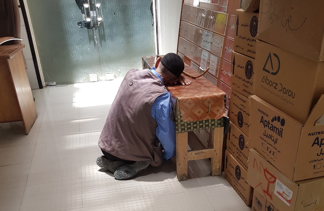 person working under pressure