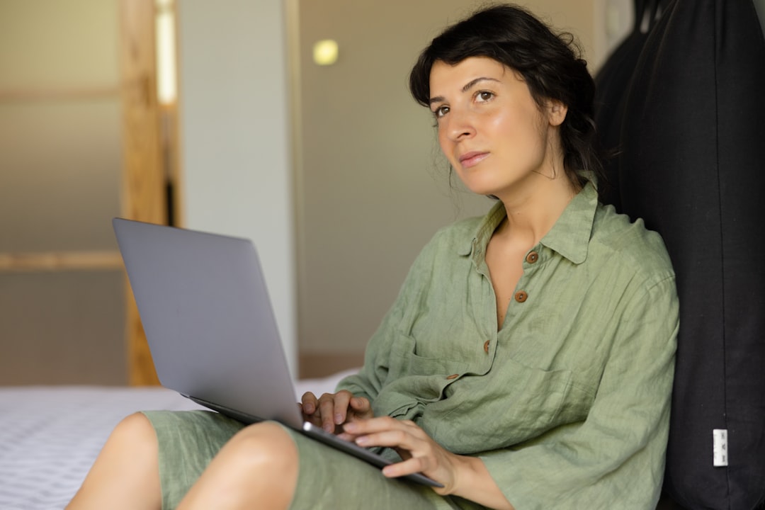 woman updating linkedin profile