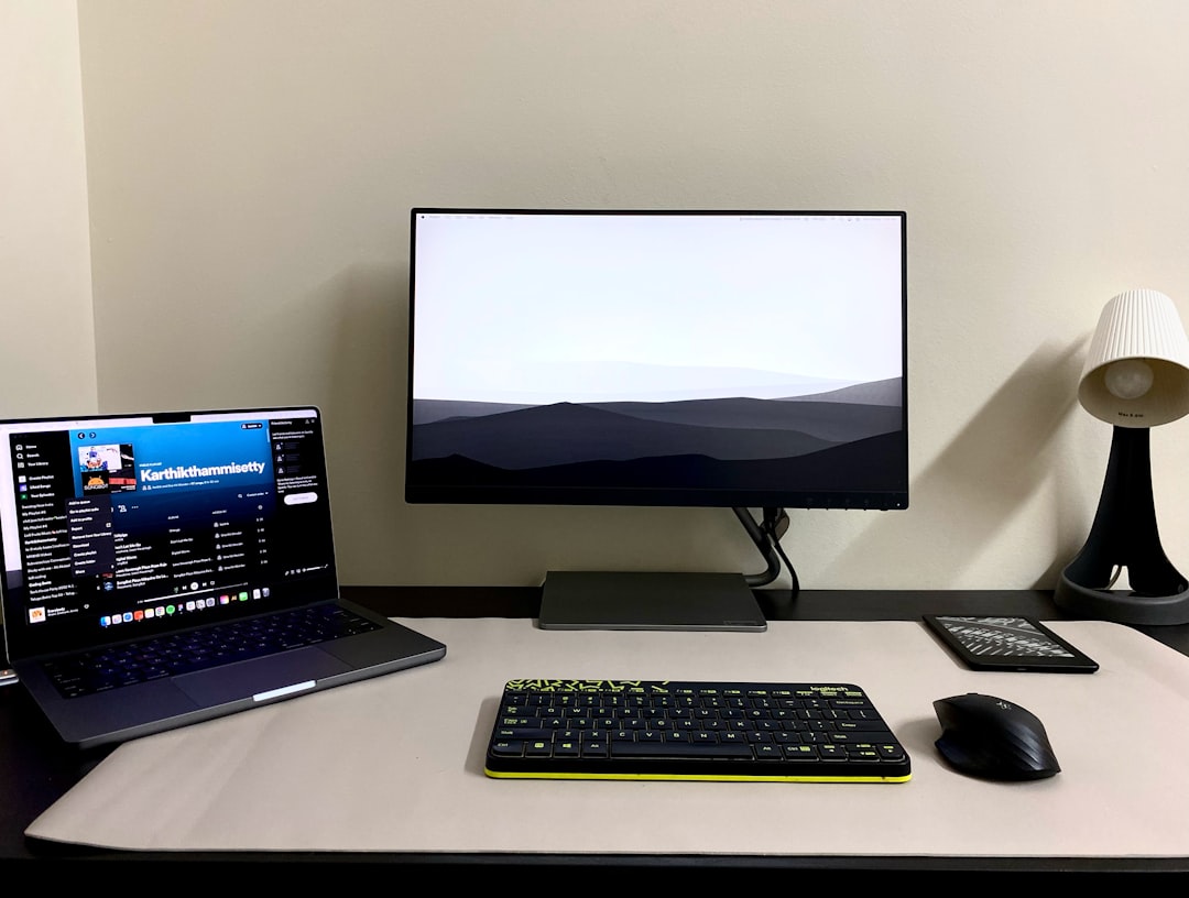 digital workspace setup with multiple screens