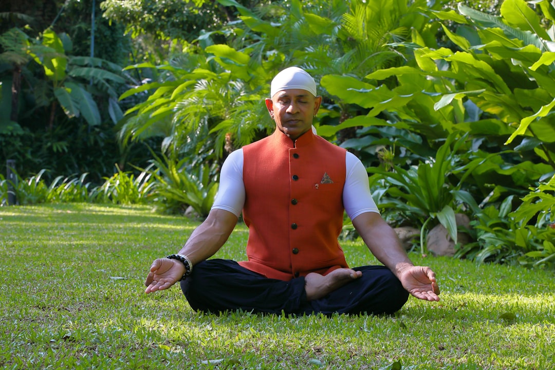 person focusing during meditation session