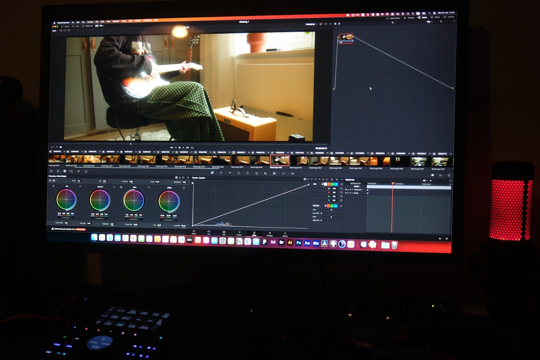 video editor working late night