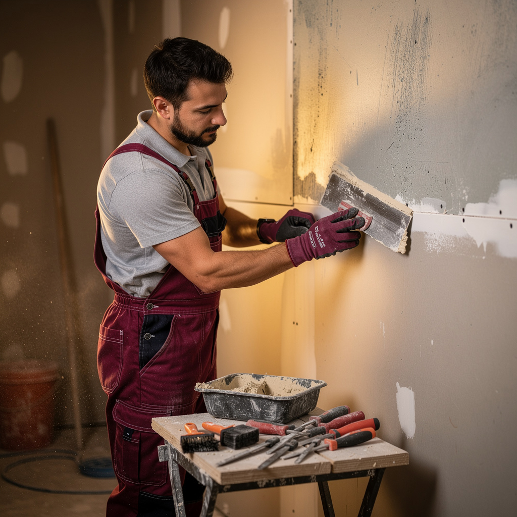 Finition de plaques de plâtre